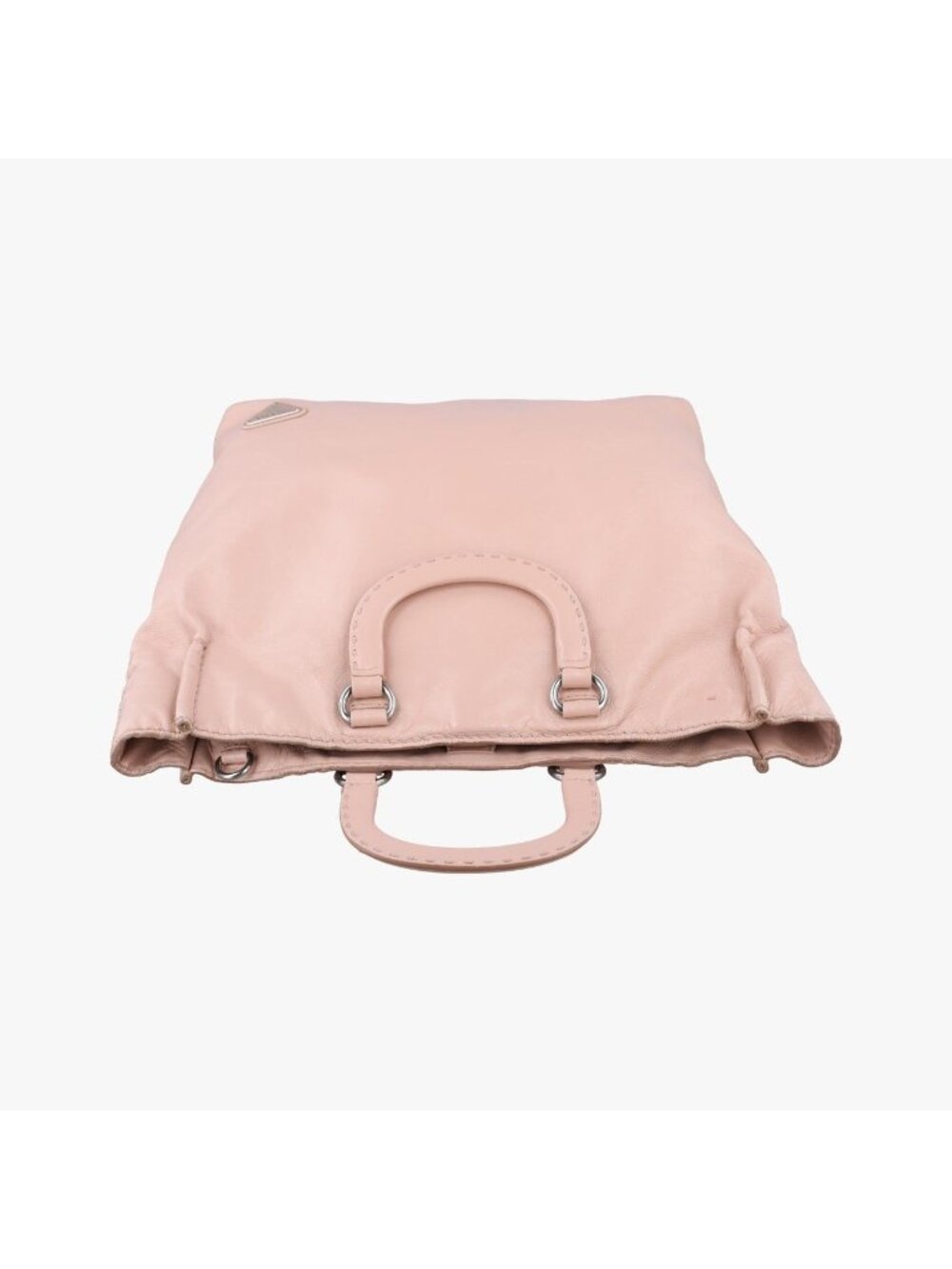Prada Triangle Logo Tote Pink Leather - Picture 8 of 16